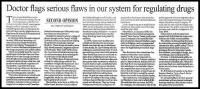 Doctor Flags Dangerous Flaws In Drug Regulation