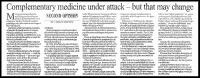 Alternative Medicine Based On Solid Evidence