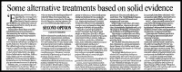Alternative Medicine Based On Solid Evidence