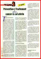 Pr�vention et traitement du cancer du col ut�rin