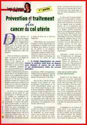 Pr�vention et traitement du cancer du col ut�rin